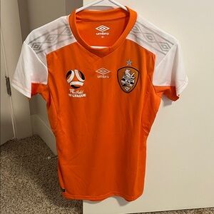 Umbro women’s Bright Orange and White Soccer Jersey